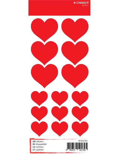 Labels Charlot (Red hearts2)