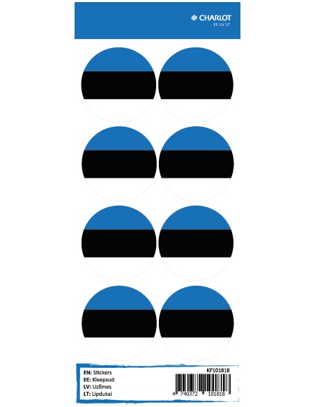 Kleebisetiketid Charlot (Eesti lipp, ring)