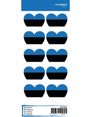 Kleebisetiketid Charlot (Eesti lipp, süda)