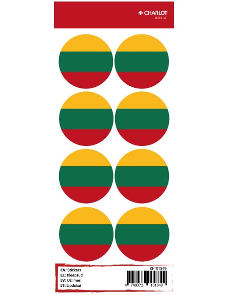 Labels Charlot (Lithuanian flag, round)