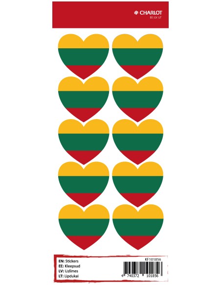 Labels Charlot (Lithuanian flag, heart)