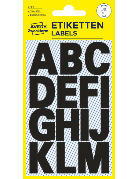 Stickers Avery-Zweckform HOM numbers film weatherproof black 2sh