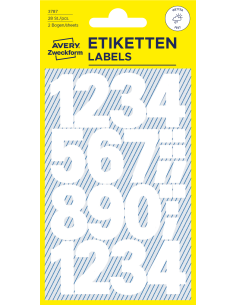 Stickers Avery-Zweckform HOM letters film weatherproof white 2sh 2