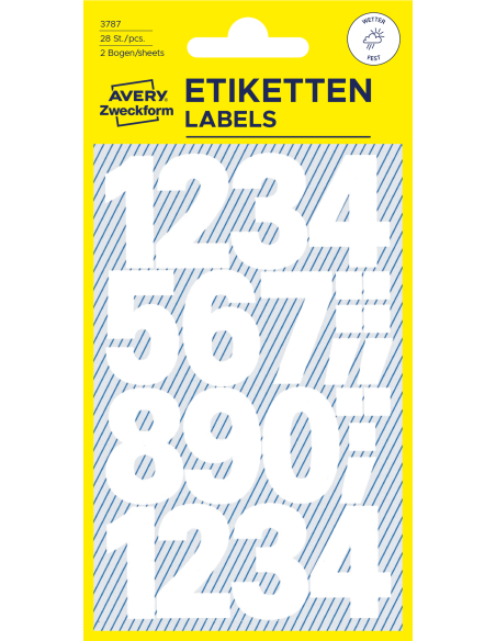 Stickers Avery-Zweckform HOM letters film weatherproof white 2sh