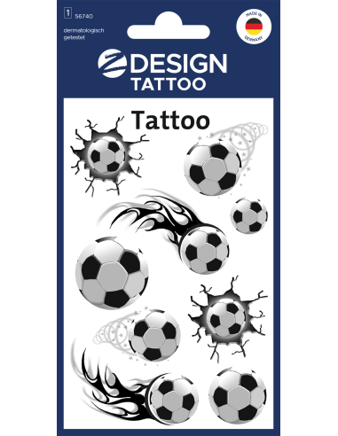 Kleeppildid Z-Design 56740 Tattoo jalgpallid