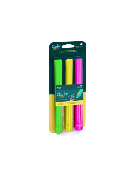 3D-pliiatsi 3Doodler Start+ täiteplastik 75tk/pk neoonvärvid