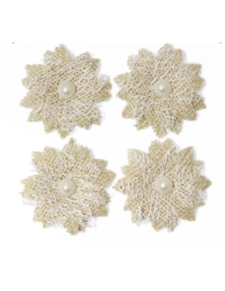 Kangaslilled LACE isekleepuvad, 4tk/pk, beež