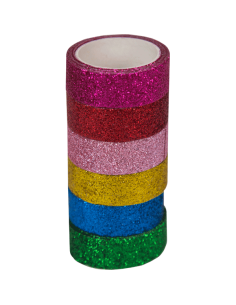 Dekoreerimisteip deVENTE Glitter Bright 15mmx2m assortii