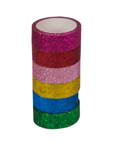 Dekoreerimisteip deVENTE Glitter Bright 15mmx2m assortii