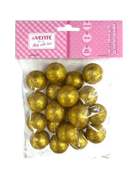 Styrofoam ball, d=30mm, 20pcs Gold