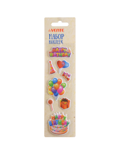 Dekoratiivsed 3D kleepsud deVENTE Happy Birthday! 4.9x16cm