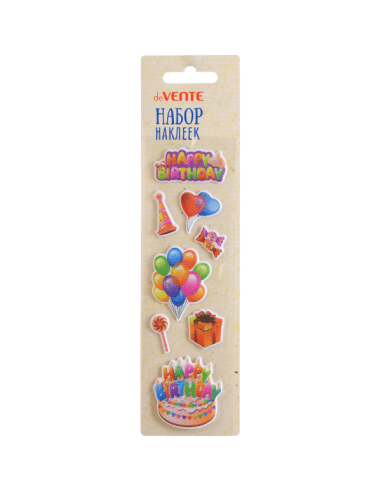 Dekoratiivsed 3D kleepsud deVENTE Happy Birthday! 4.9x16cm
