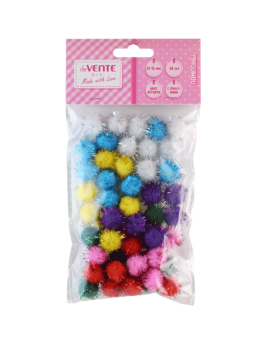 Karvapallid deVENTE 15mm 50tk assortii