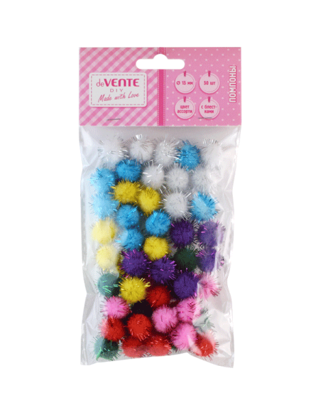 Karvapallid deVENTE 15mm 50tk assortii