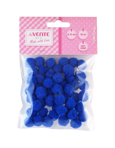 Karvapallid deVENTE 15mm 50tk sinine