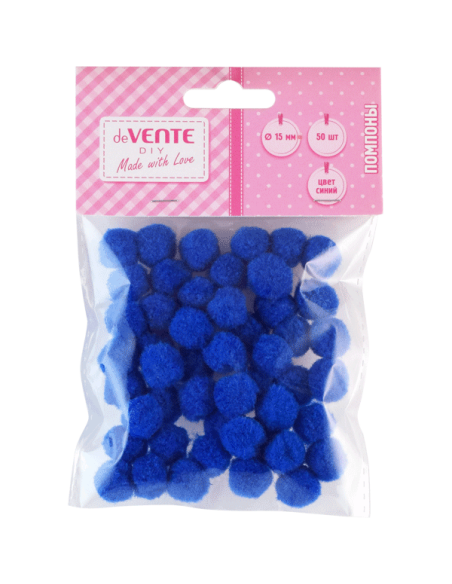 Karvapallid deVENTE 15mm 50tk sinine