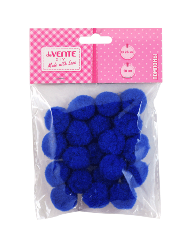 Karvapallid deVENTE 25mm 20tk sinine