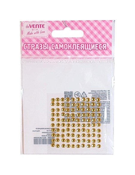 Kleebitavad kristallid deVENTE täpid 4mm kuldsed