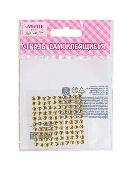 Kleebitavad kristallid deVENTE südamed 4mm kuldsed