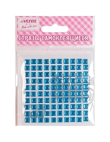 Kleebitavad kristallid deVENTE ruudud 6mm sinised