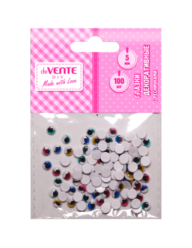 Silmad deVENTE 6mm, iseliimuvad, ripsmetega 100tk/pk