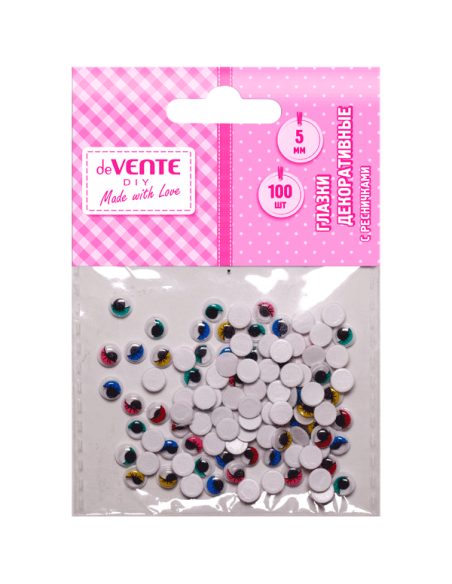 Silmad deVENTE 6mm, iseliimuvad, ripsmetega 100tk/pk