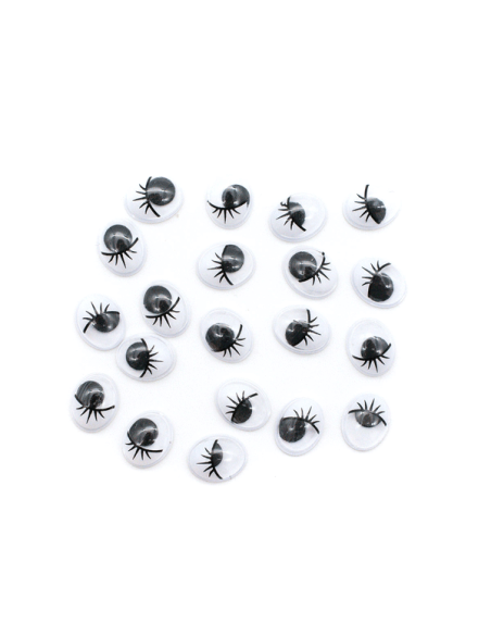 Silmad deVENTE 10x15mm ovaalsed, iseliimuvad, ripsmetega, 20tk/pk, mustad