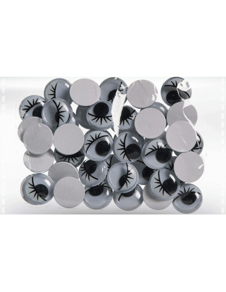 Silmad deVENTE 20mm, iseliimuvad, ripsmetega, 20tk/pk, mustad