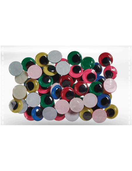 Silmad deVENTE 15mm iseliimuvad, 20tk/pk, assortii värvid