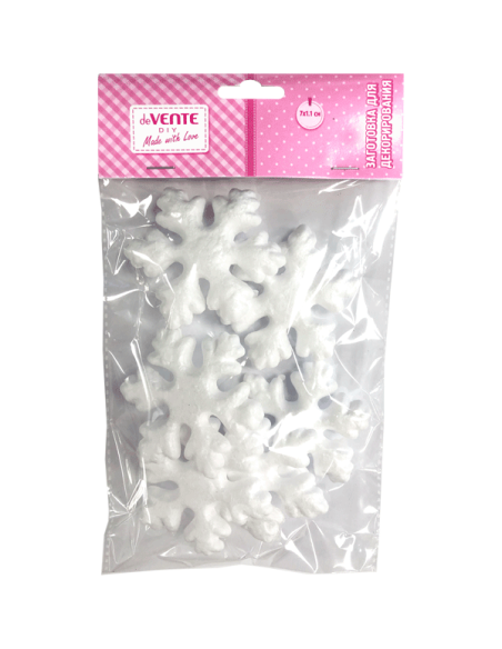 Styrofoam snowflakes 7*1.1cm/6pcs
