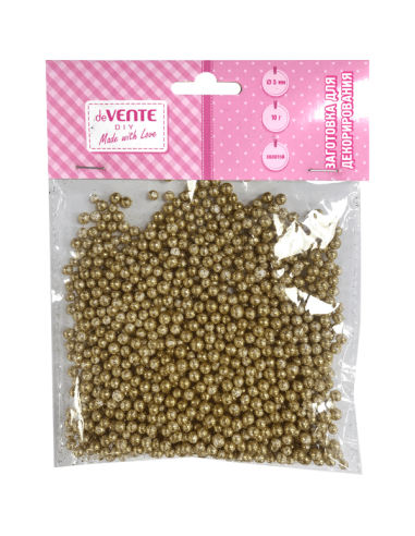 Stüropor kujud deVENTE pallid, 5mm, 10g kuldne