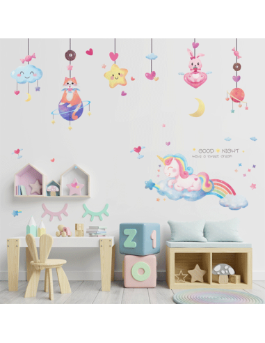 Kleebised deVENTE Dream about Unicorns, dekoratiiv, 45x30cm 4tk/pk