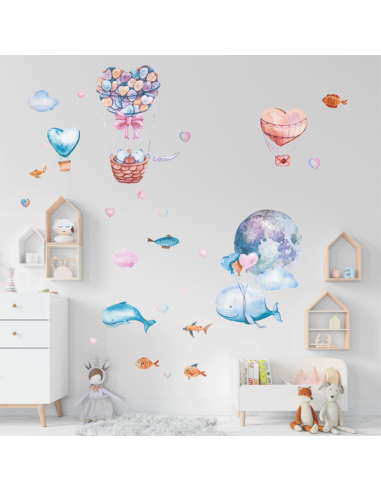 Kleebised deVENTE Love in the air, dekoratiiv, 45x30cm 4tk/pk
