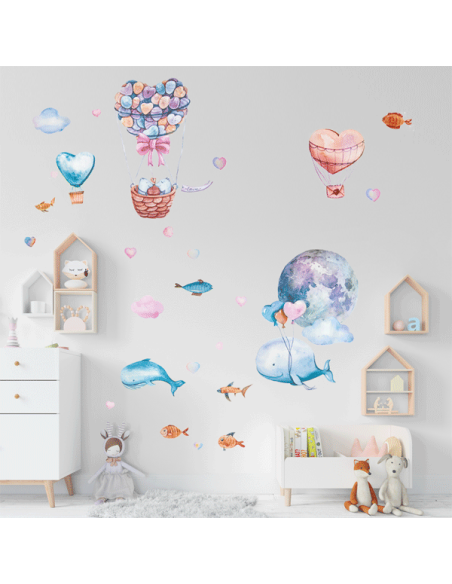 Kleebised deVENTE Love in the air, dekoratiiv, 45x30cm 4tk/pk