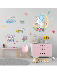 Kleebised deVENTE Unicorn, dekoratiiv, 45x30cm 4tk/pk