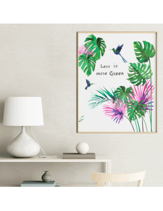 Kleebised deVENTE Tropical leaves, dekoratiiv, 45x30cm 4tk/pk