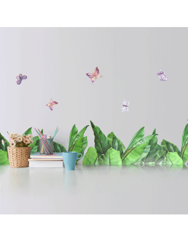 Kleebised deVENTE Grean Leaves, dekoratiiv, 33.2x129.4cm