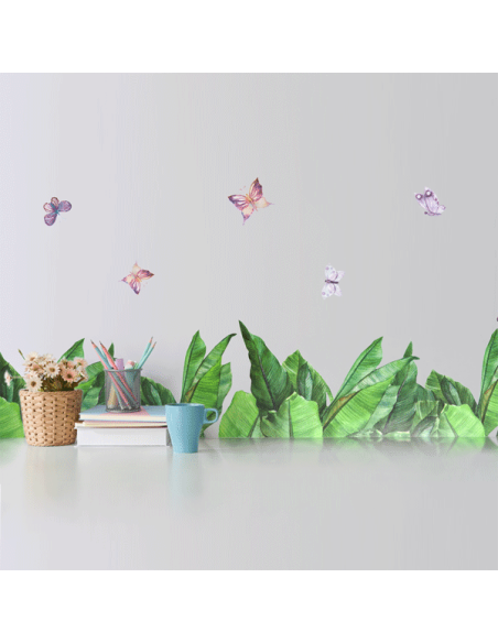 Kleebised deVENTE Grean Leaves, dekoratiiv, 33.2x129.4cm