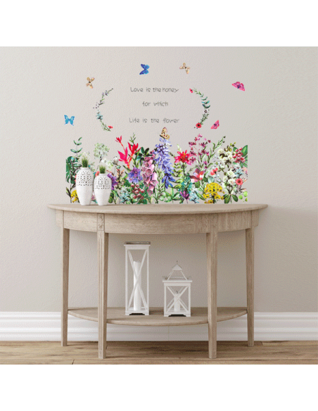 Kleebised deVENTE Flower field, dekoratiiv, 45x30cm 4tk/pk