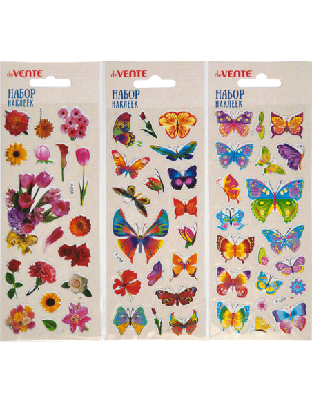 Kleebised deVENTE Butterflies ja Flowers 7x17cm