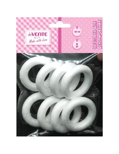 Styrofoam statues deVENTE rings, 50x10mm, 8pcs