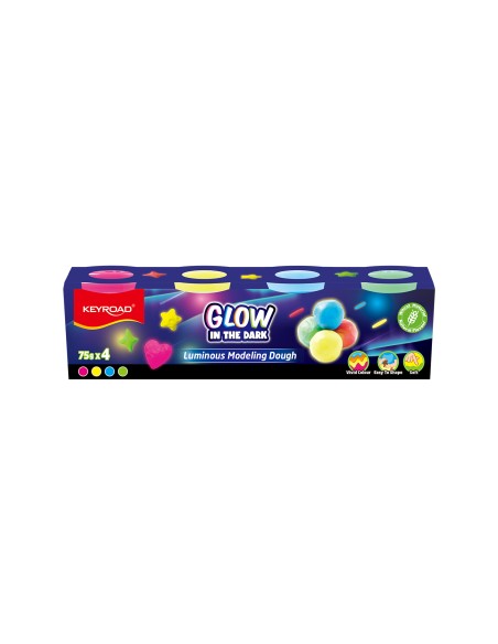 KEYROAD Luminious collection 75grams X 4 colors luminious modeling dough/set