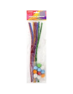 10pcs 20mm assorted colours metallic pompoms,+10pcs 300*6mm assorted colors metallic chenille stems,