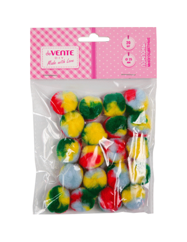 Karvapallid deVENTE 25mm 20tk eriväriline