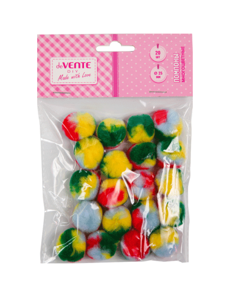 Karvapallid deVENTE 25mm 20tk eriväriline