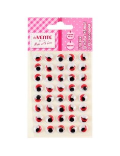 Silmad deVENTE 40tk ümarad 10mm punased