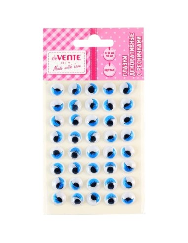 Silmad deVENTE 40tk ümarad 10mm sinised