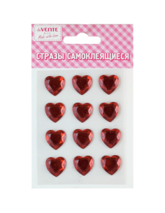 Kleebitavad kristallid deVENTE Heart punased 8x10.5cm