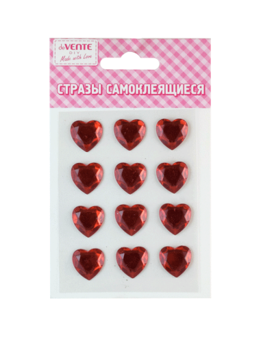 Kleebitavad kristallid deVENTE Heart punased 8x10.5cm