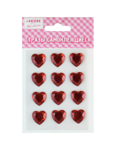 Kleebitavad kristallid deVENTE Heart punased 8x10.5cm